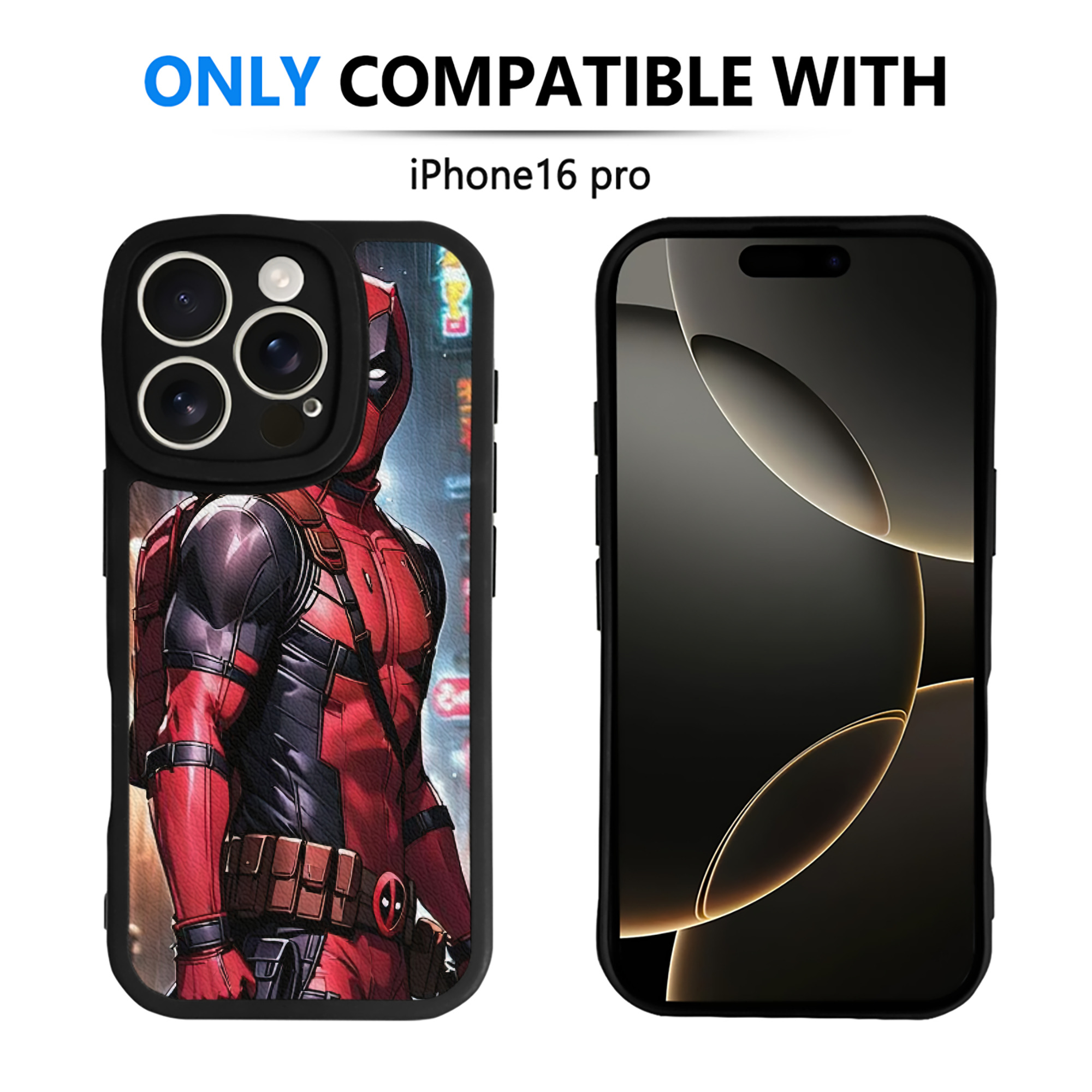 （画像用） Deadpool デッドプール 【iPhone 16シリーズ対応】シリコンスマホケース（レザー調） 材質：シリコン